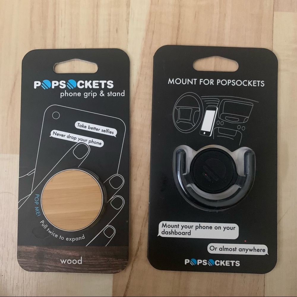 Wood PopSocket and Car Mount